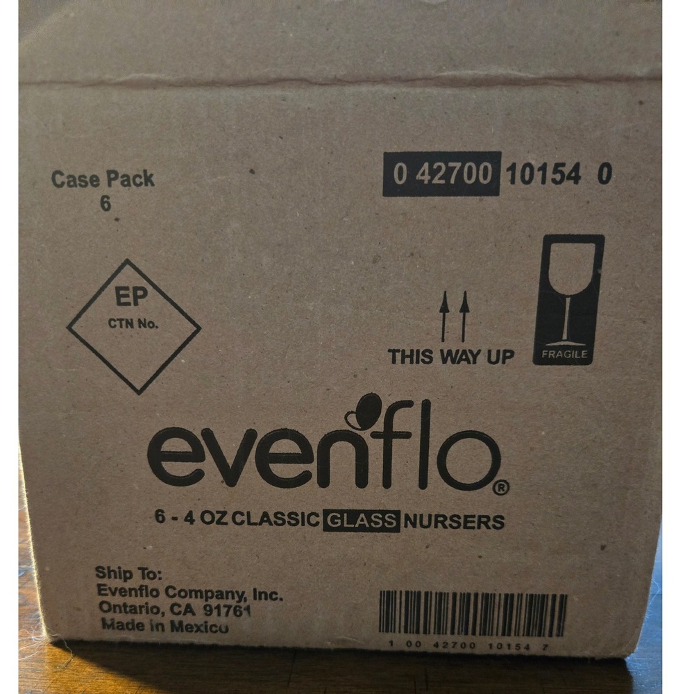 Evenflo Classic Glass Nurser Baby Bottles 4oz Case Pack of 6 10154‎ New